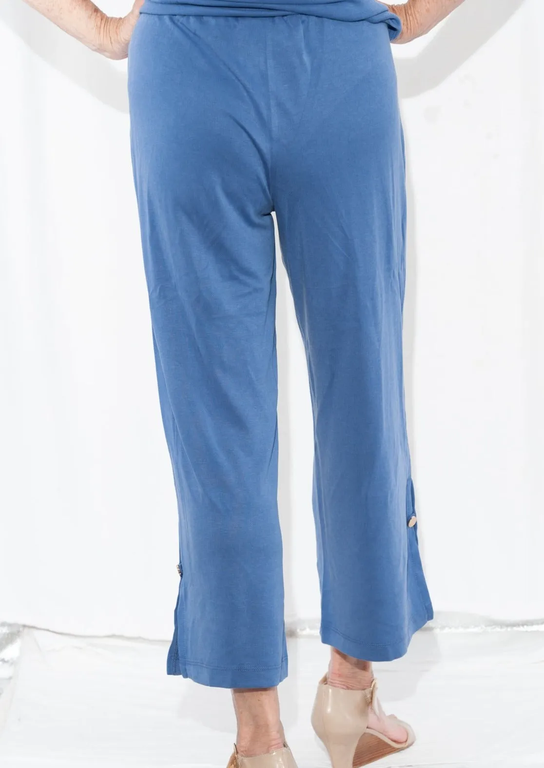 024- Shennel Trading Denim Blue "V" Neck Tank Pant Set