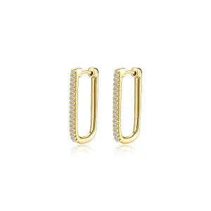 25mm x 14.3mm Rectangle Hoop Earrings