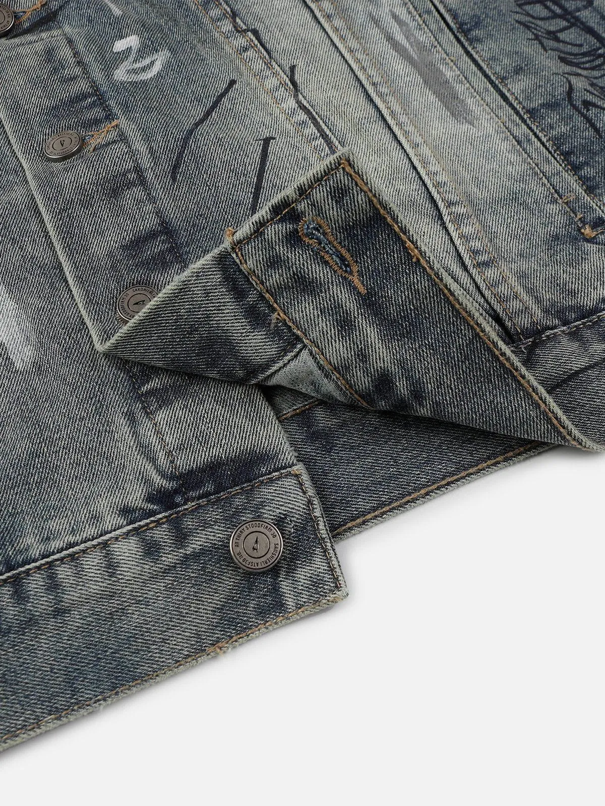 Aelfric Eden Graffiti Washed Denim Jacket