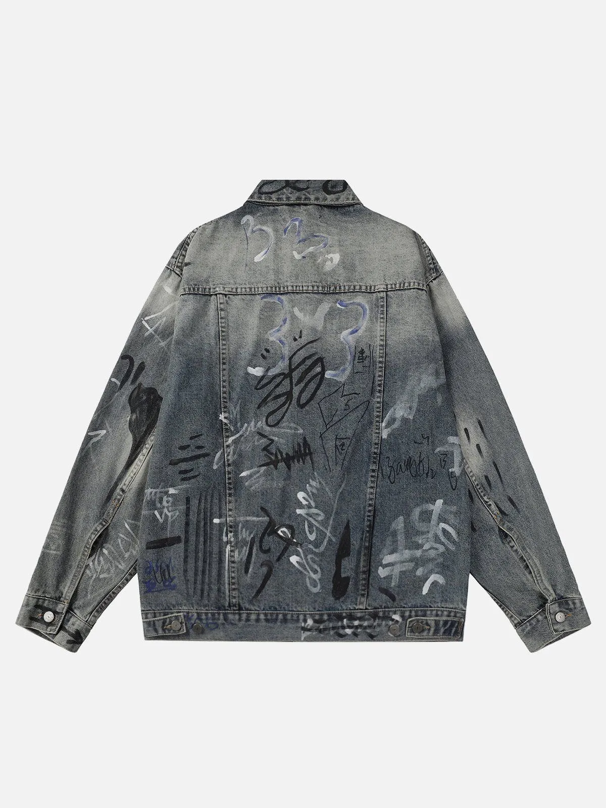 Aelfric Eden Graffiti Washed Denim Jacket