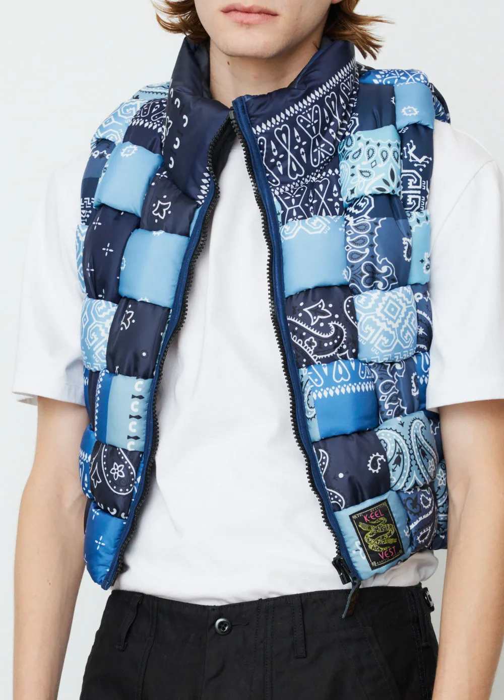 Bandana Print Nylon Diet Keel Weaving Vest