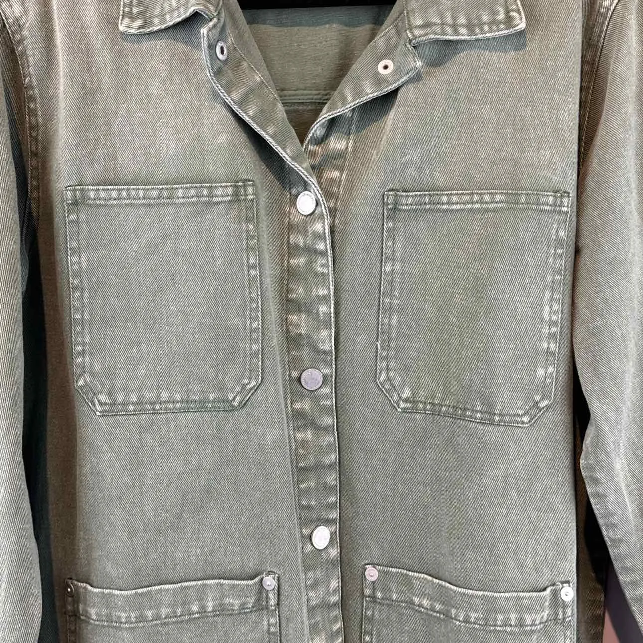 BLANKNYC Long Sleeve DENIM Women's Jackets & Coats Women Size M Green Jacket