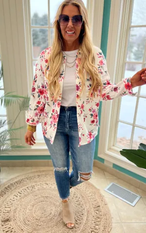 Blooming into Spring  Floral Corduroy Jacket by Andree by Unit - Final Sale