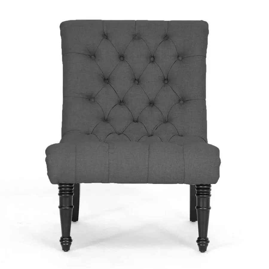 Caelie Gray Linen Modern Lounge Chair