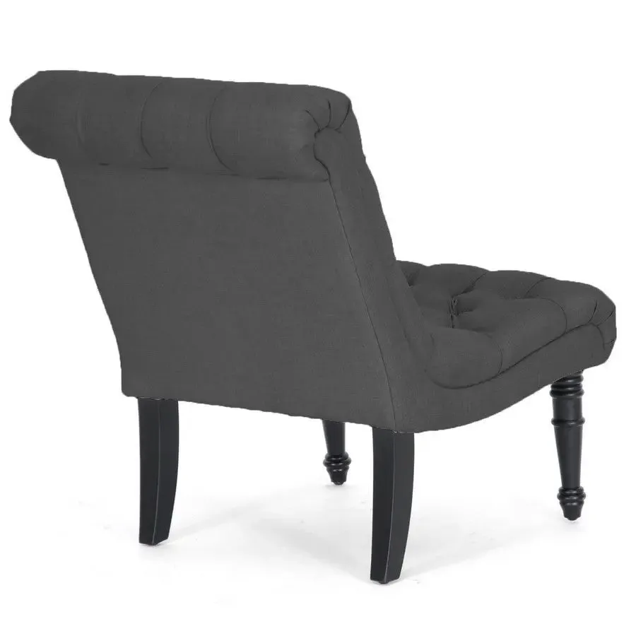 Caelie Gray Linen Modern Lounge Chair
