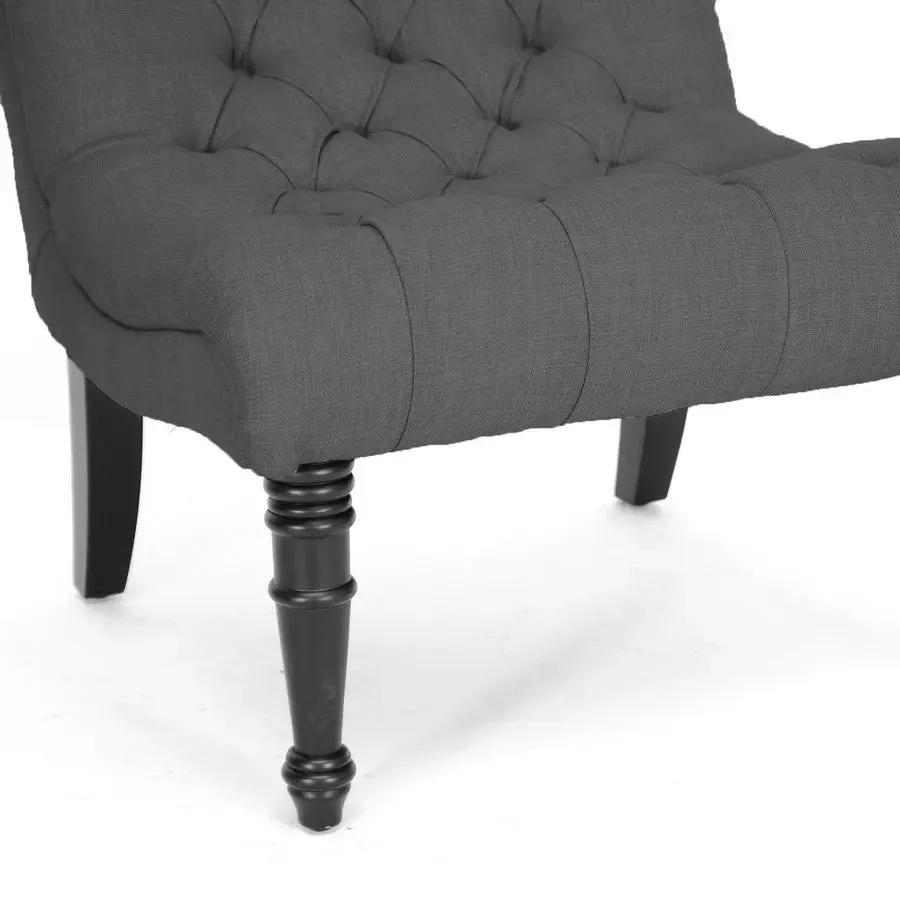 Caelie Gray Linen Modern Lounge Chair
