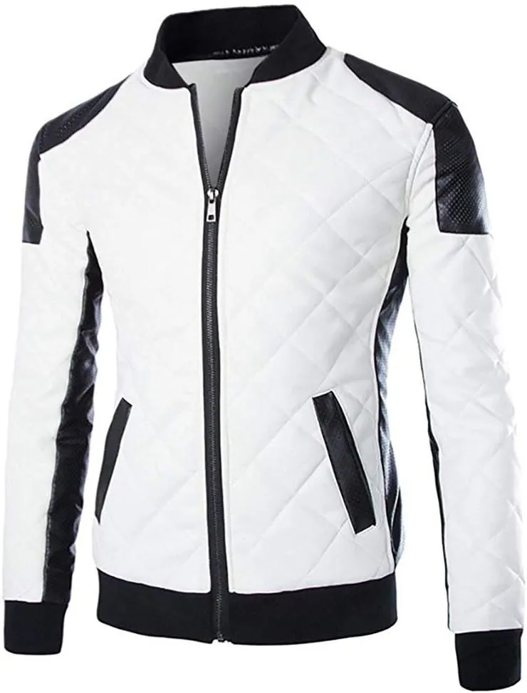Cloudstyle Men's latticed Baseball Bomber Jacket Slim Fit Coat