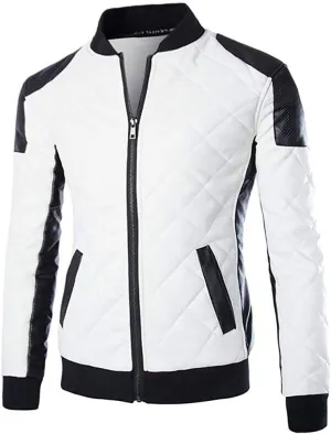 Cloudstyle Men's latticed Baseball Bomber Jacket Slim Fit Coat