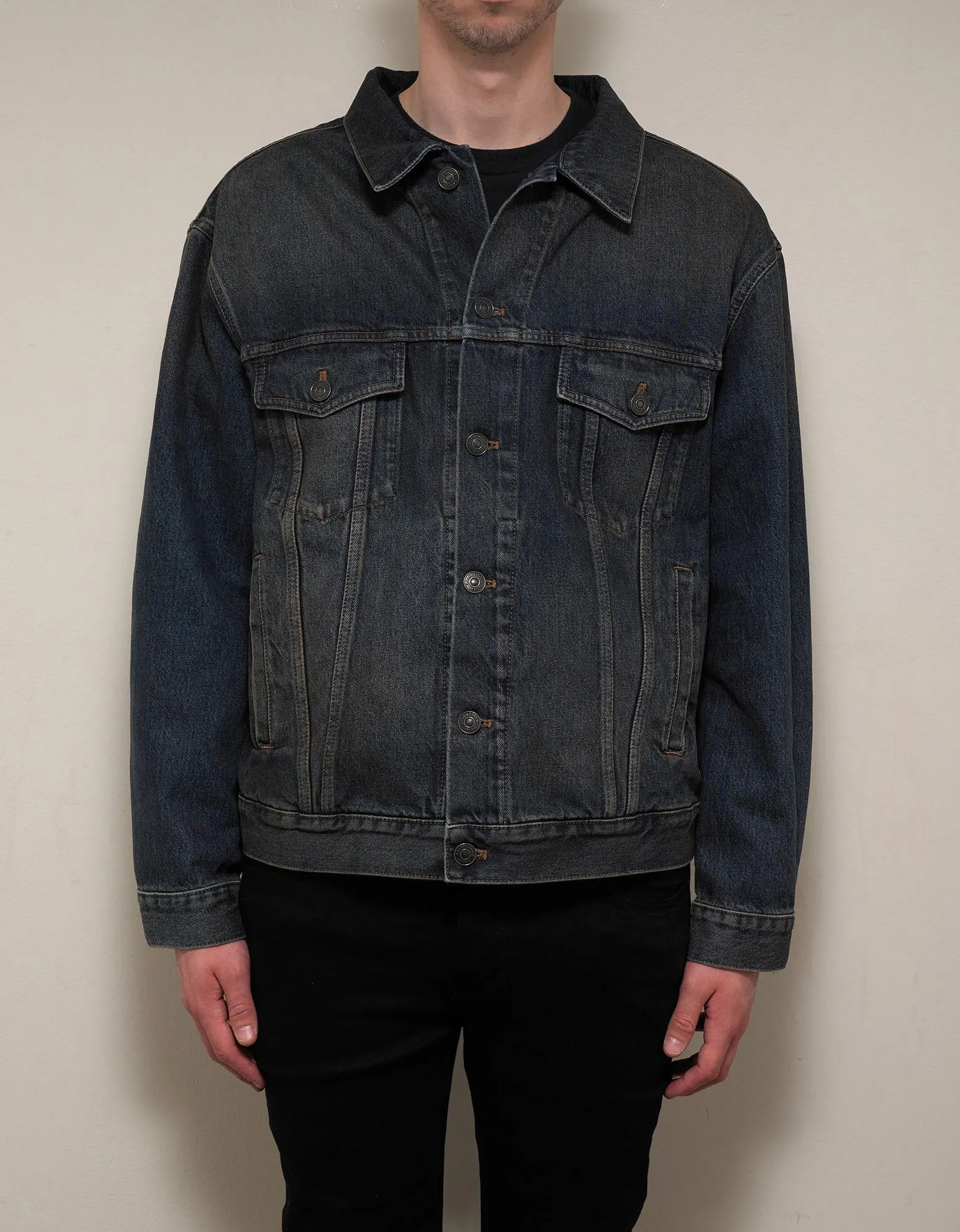 Dark Indigo Rust Denim Jacket