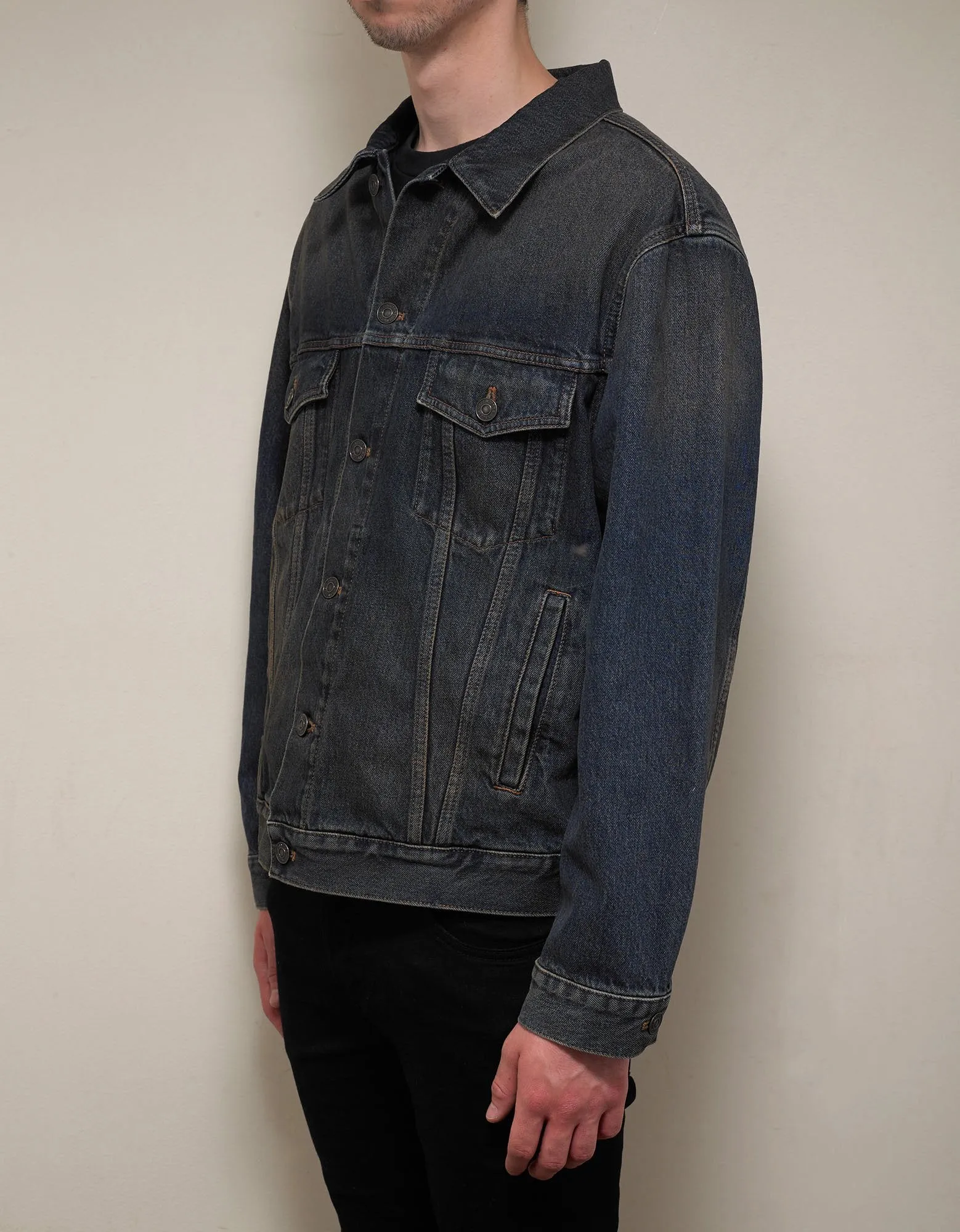 Dark Indigo Rust Denim Jacket