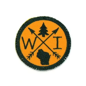 Embroidered Iron-On Custom State Patch - Forest Green & Yellow