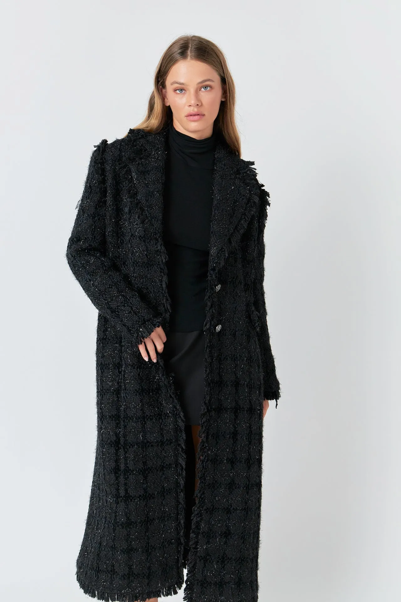 Endless Rose - Premium Long Tweed Coat