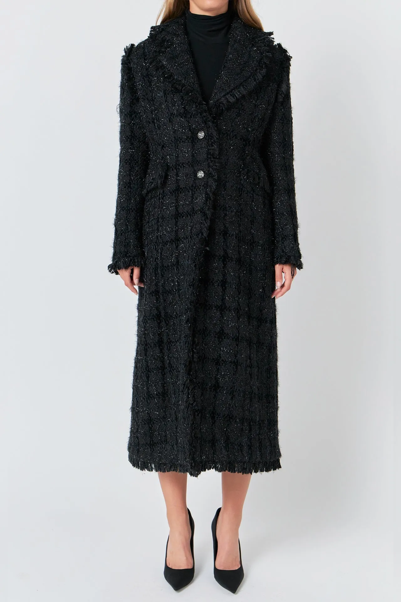 Endless Rose - Premium Long Tweed Coat