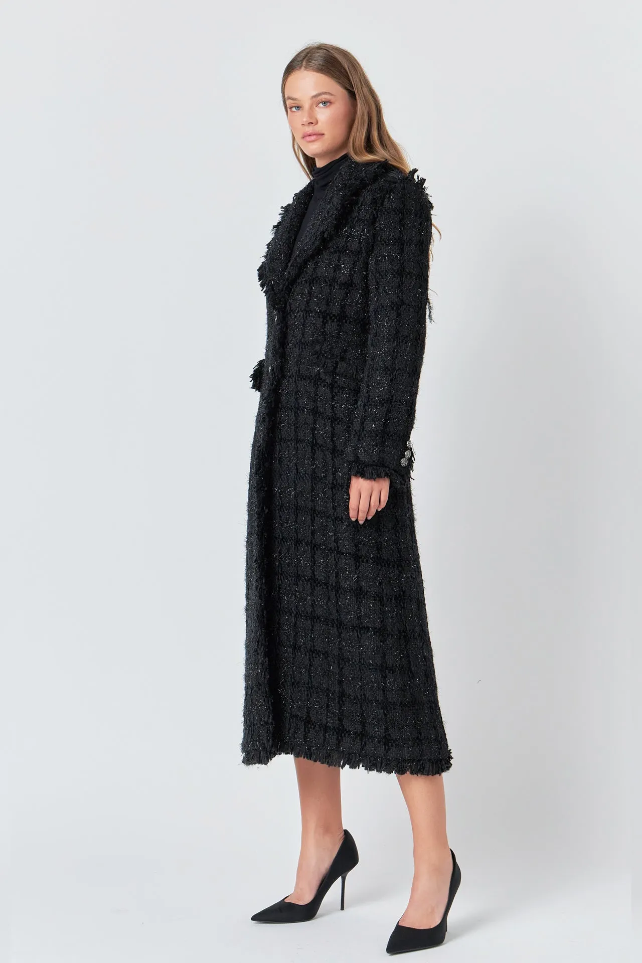 Endless Rose - Premium Long Tweed Coat