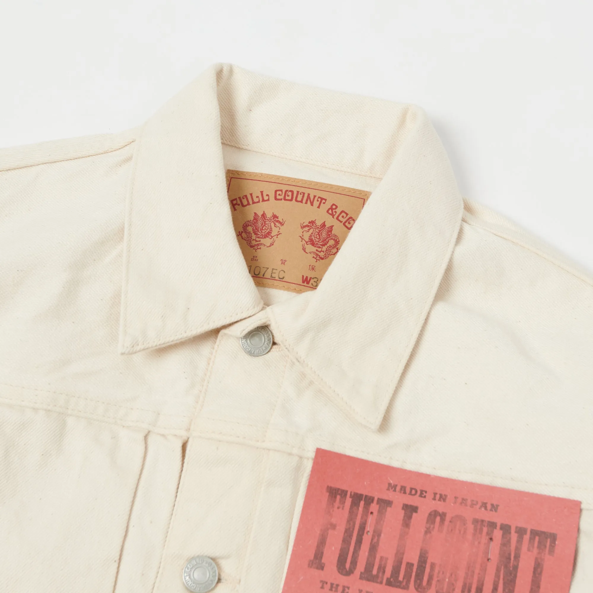 Full Count 2107EC 13.5oz Type I Denim Jacket - Ecru One Wash