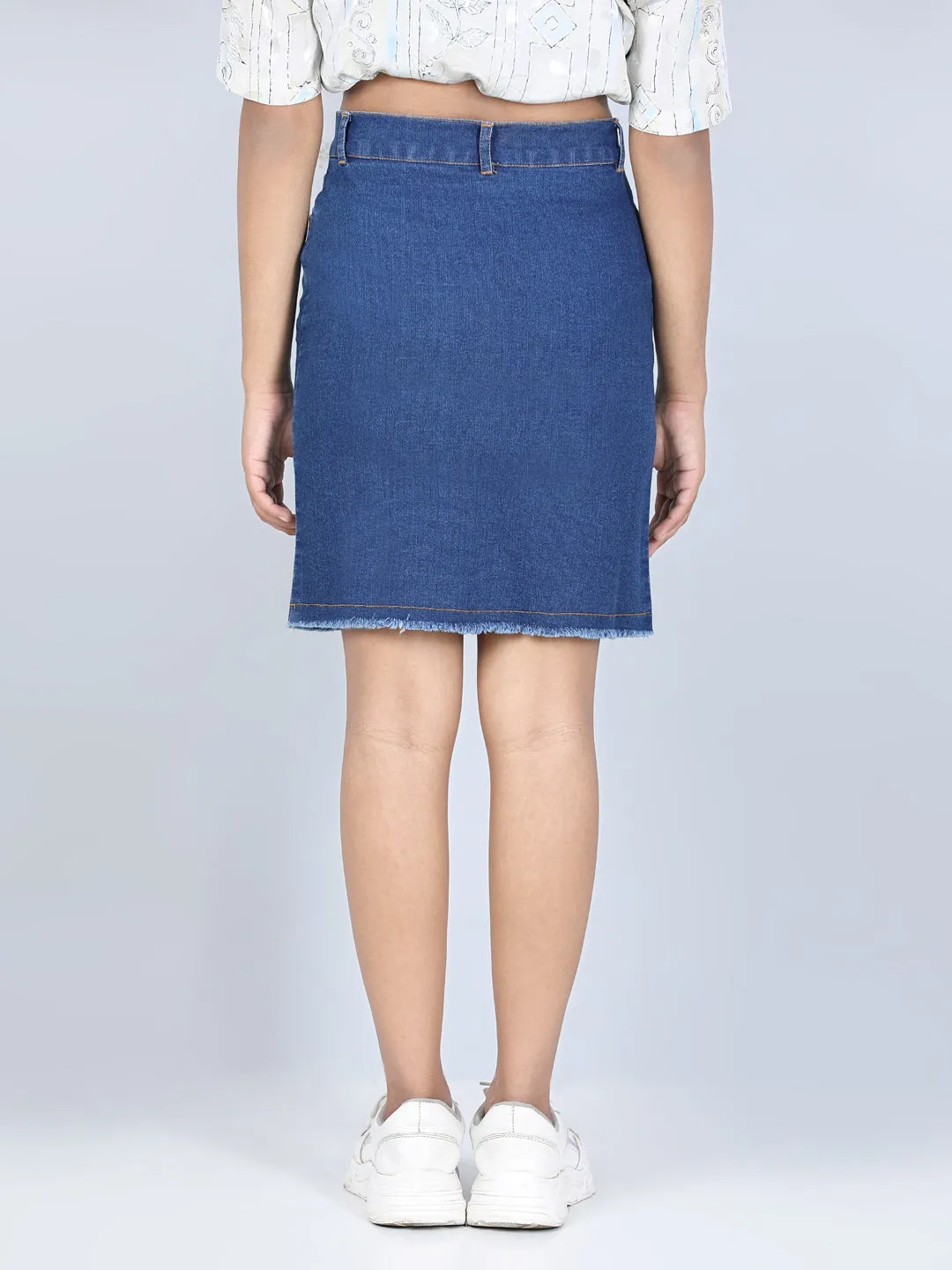 Girl's  Mini Skirt With Washed Effect - StyleStone Kid