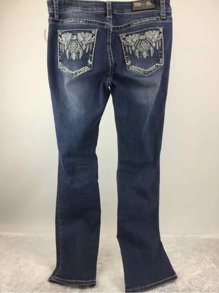 Grace Women Size 30 Denim Blue Denim Bejeweled Jeans