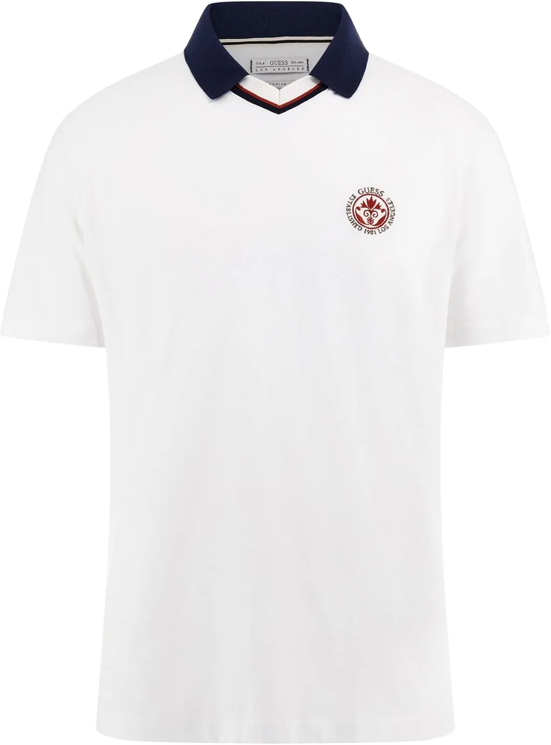 GUESS Men's Short Sleeve Small Embro Heart Polo