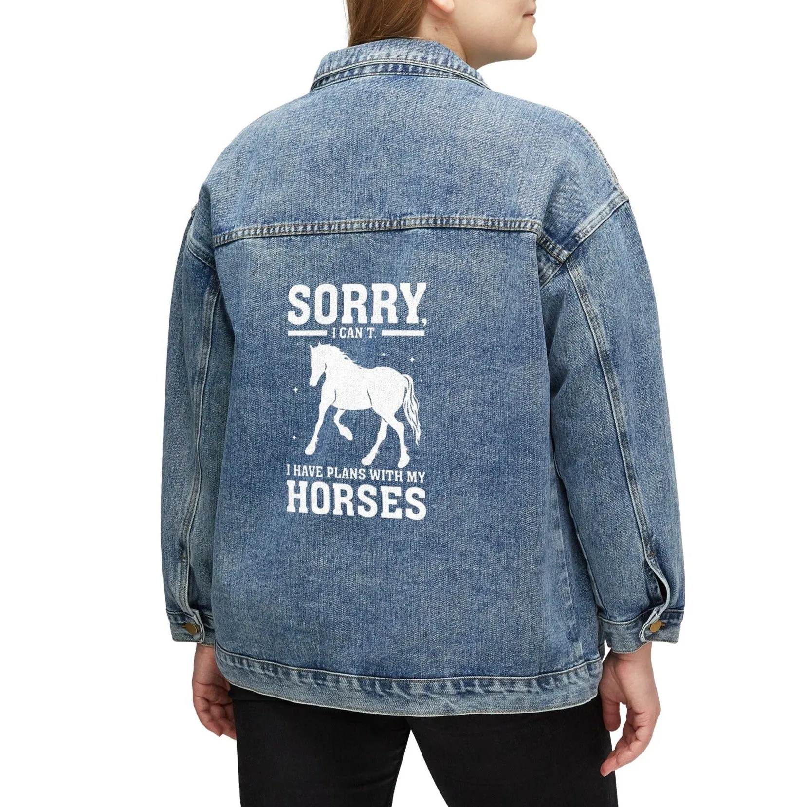 Horse Lover 💕 Denim Jacket 🧥[Sorry I have plans]