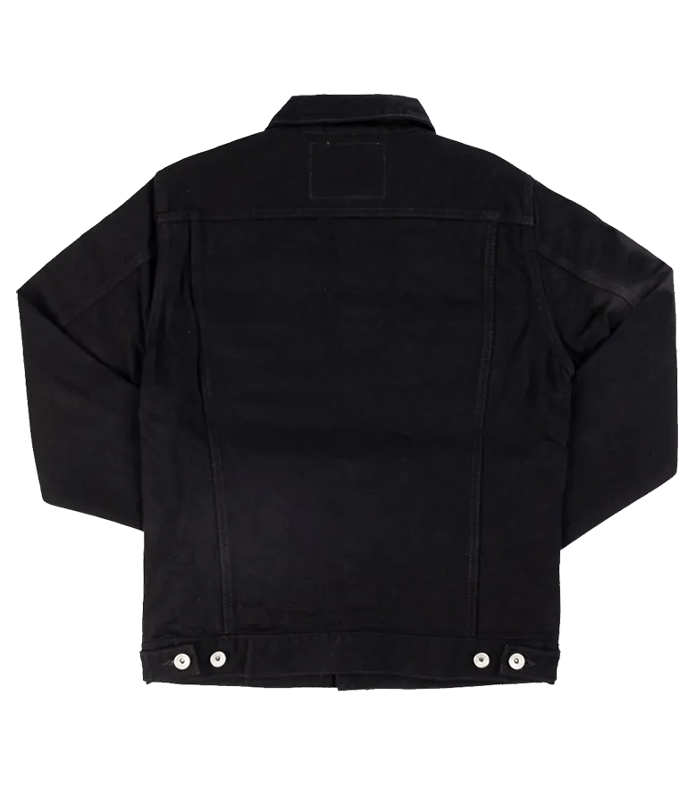 IHJ-86-BLK - 14oz Selvedge Denim Modified Type III Jacket - Black/Black