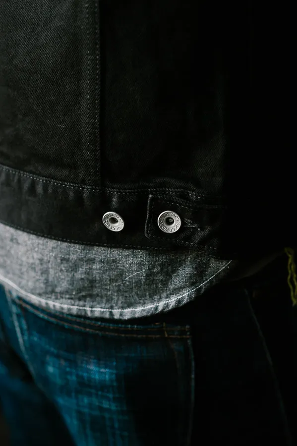 IHJ-86-BLK - 14oz Selvedge Denim Modified Type III Jacket - Black/Black