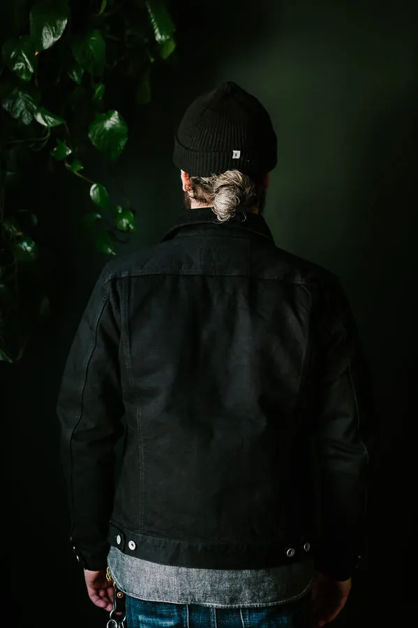 IHJ-86-BLK - 14oz Selvedge Denim Modified Type III Jacket - Black/Black