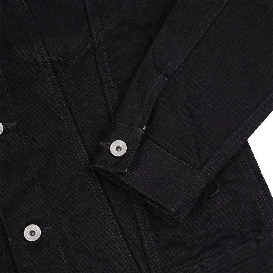IHJ-86-BLK - 14oz Selvedge Denim Modified Type III Jacket - Black/Black