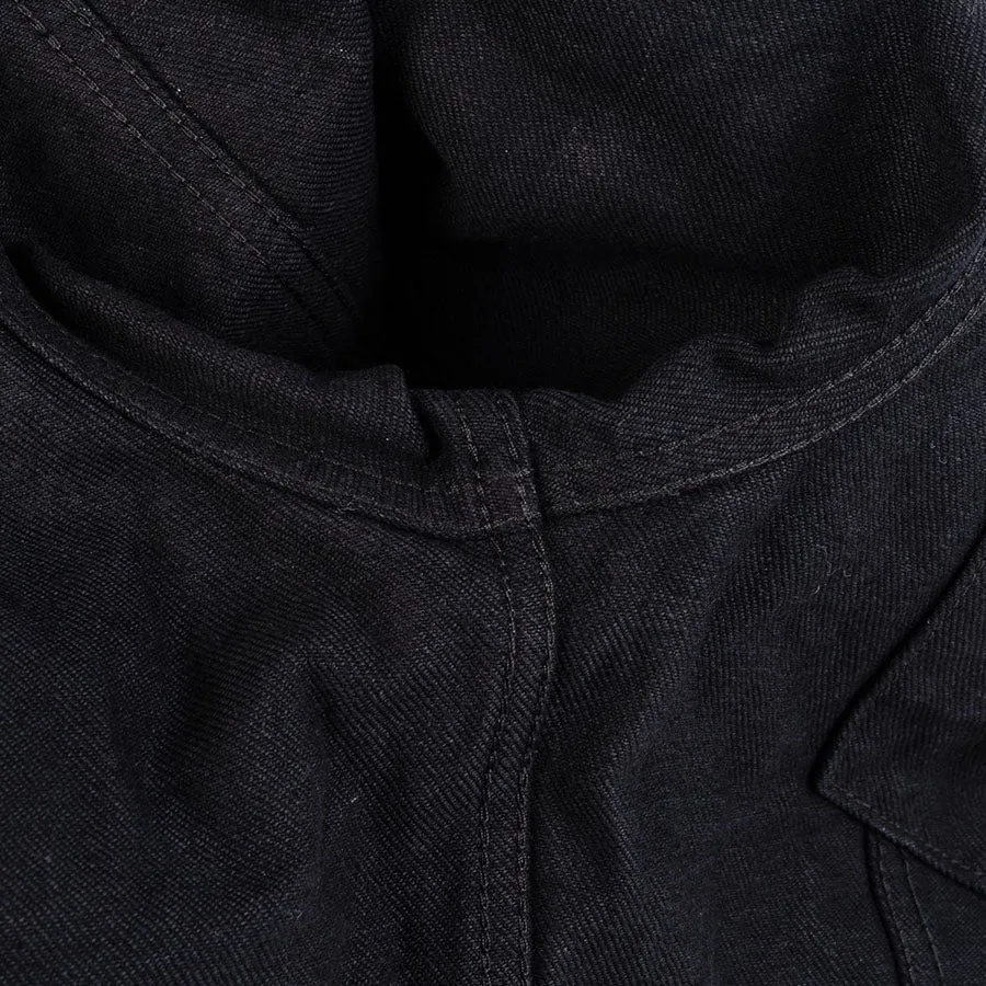 IHJ-86-BLK - 14oz Selvedge Denim Modified Type III Jacket - Black/Black