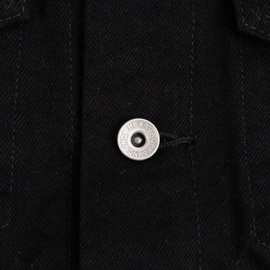 IHJ-86-BLK - 14oz Selvedge Denim Modified Type III Jacket - Black/Black