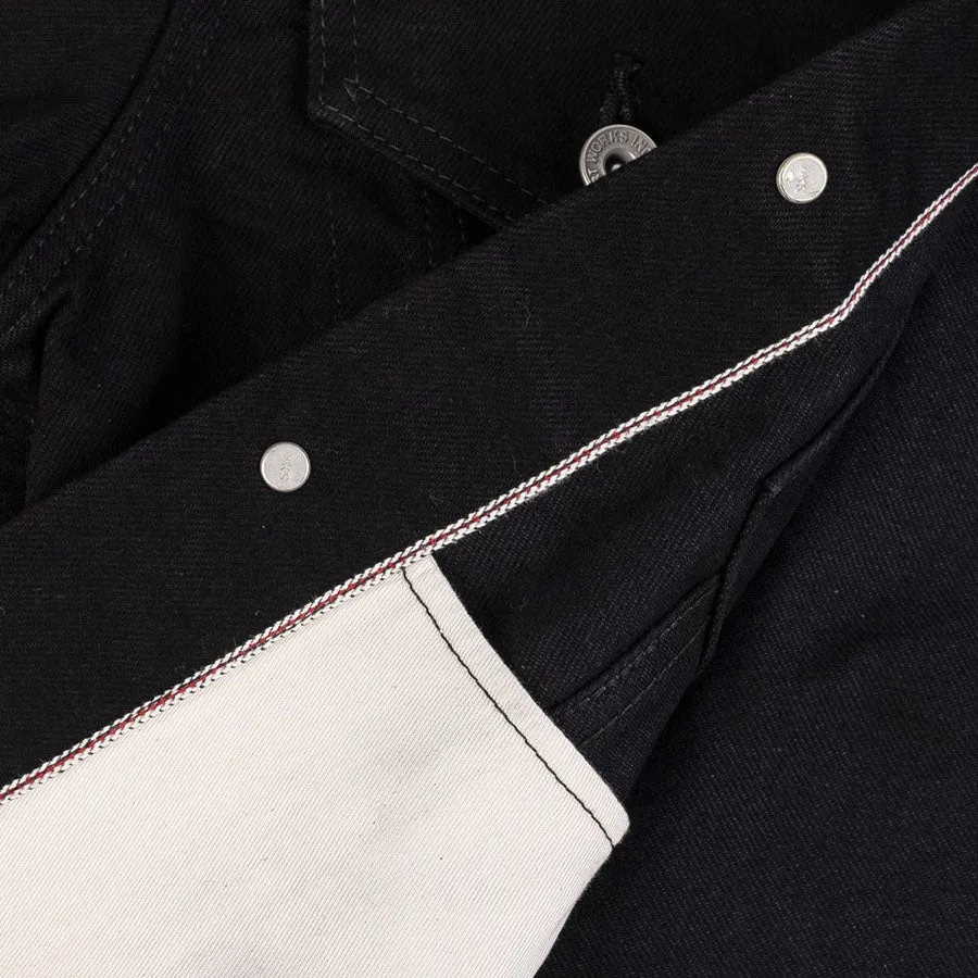 IHJ-86-BLK - 14oz Selvedge Denim Modified Type III Jacket - Black/Black