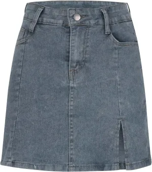 Jean Skorts for Women Denim 2025 Trendy High Waisted Stretchy Mini Skort Solid Color Tight Fitted Summer Skirt Shorts
