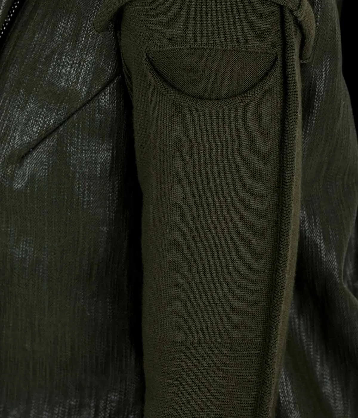 Khaki Green Coated Denim Jacket