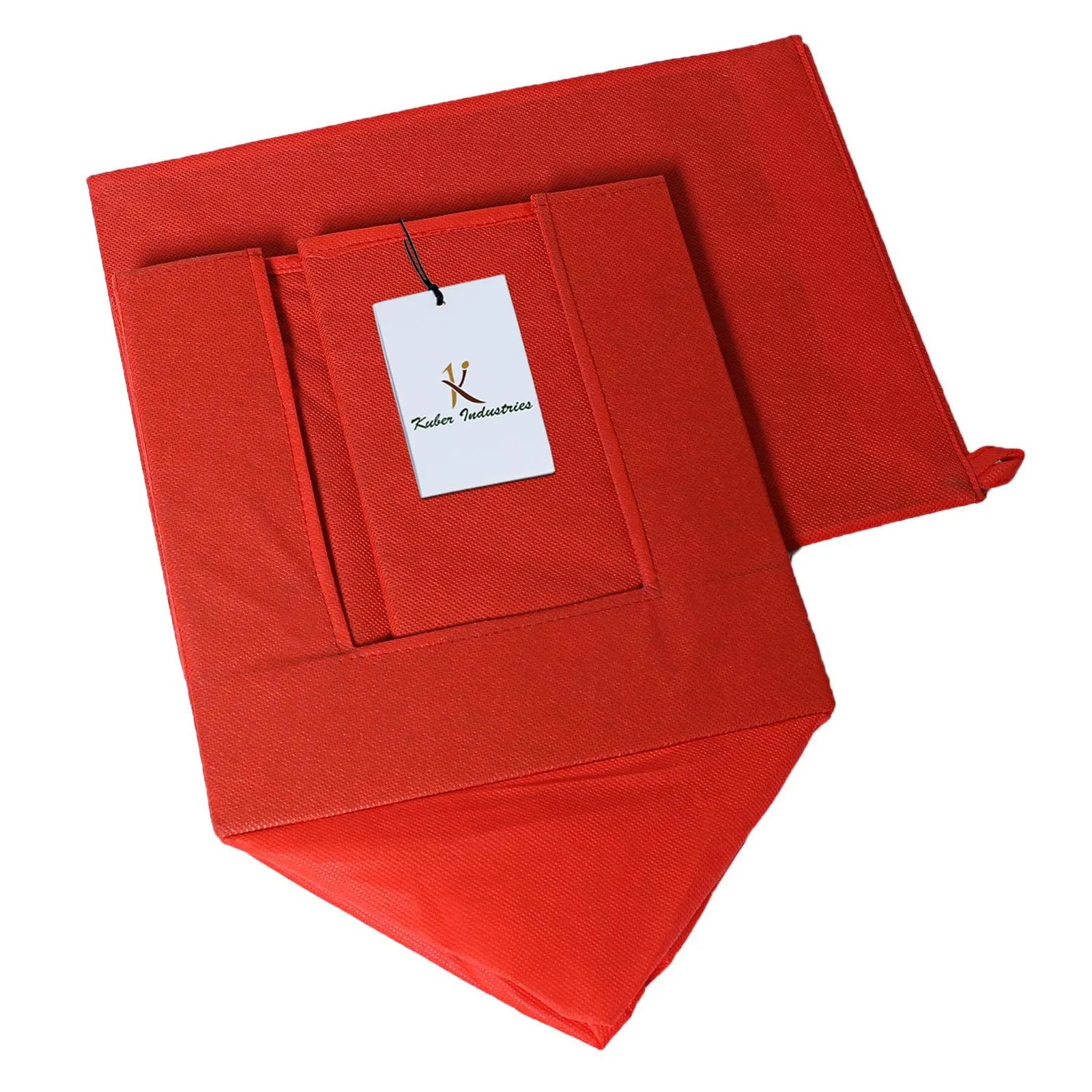 Kuber Industries 3 Piece Non Woven Shirt Stacker Wardrobe Organizer Set, Red-CTLTC31852