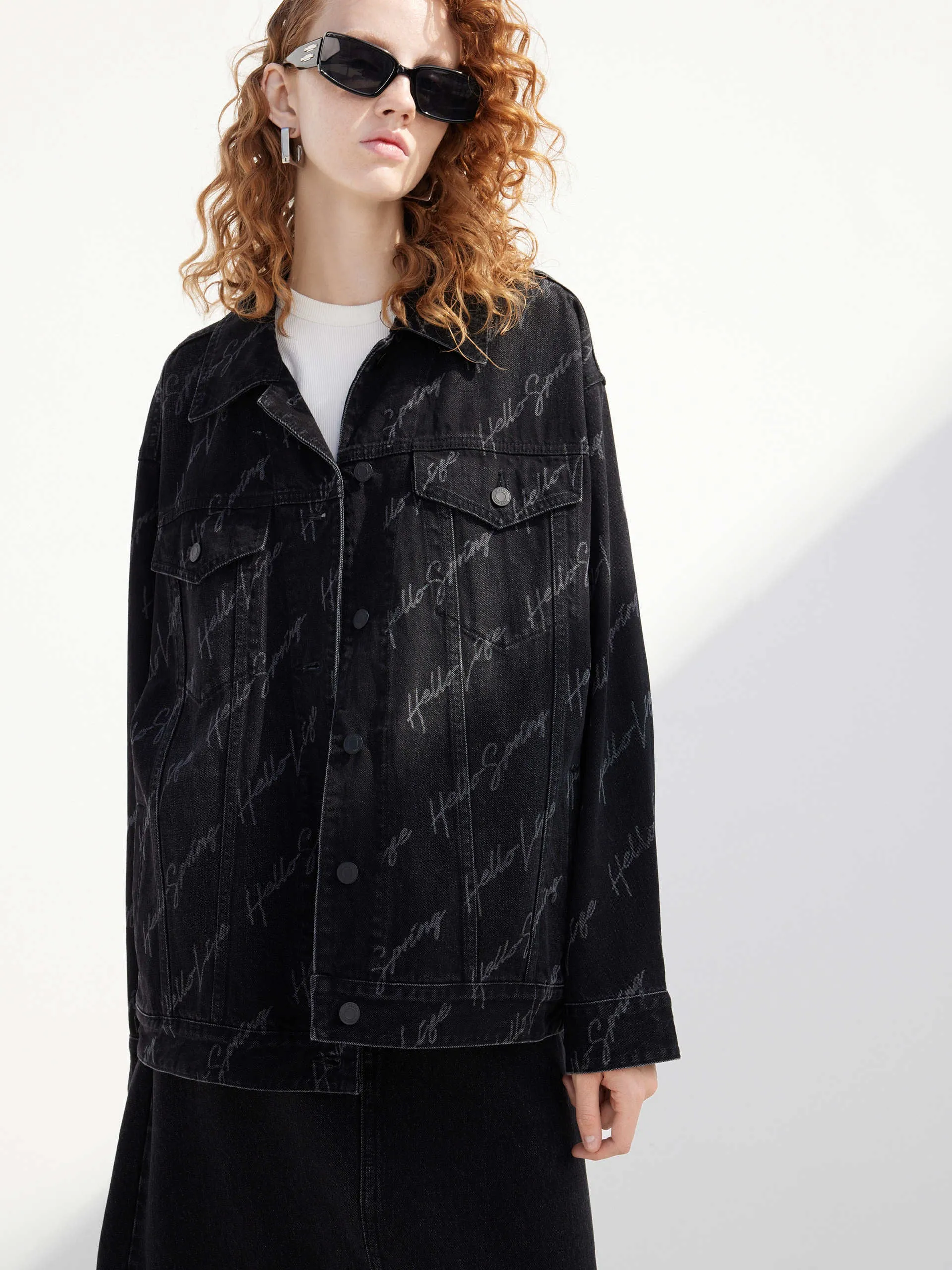 Letter Print Denim Jacket