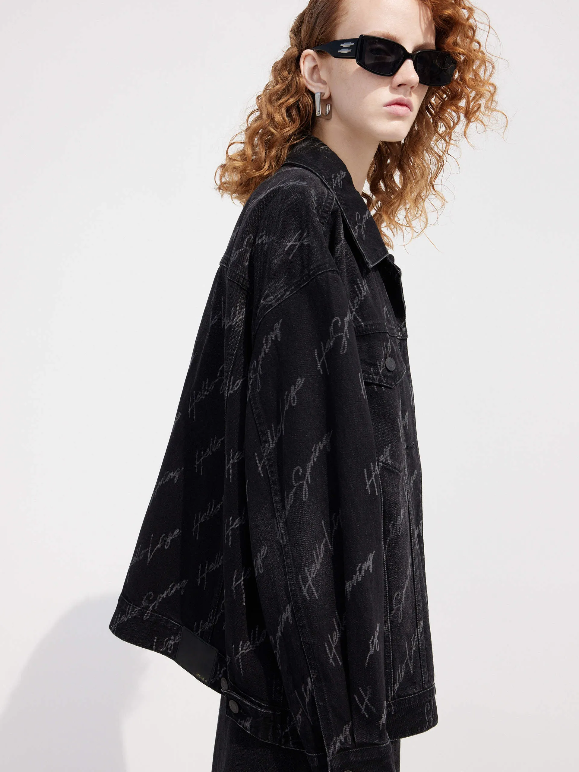 Letter Print Denim Jacket