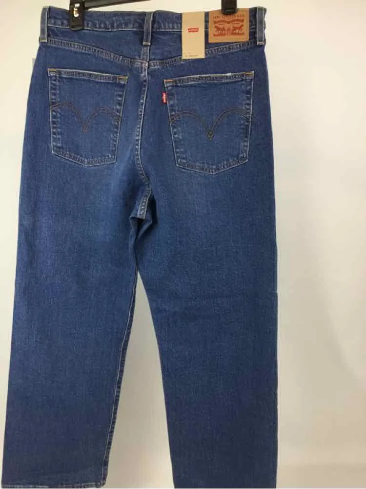 Levis Women Size 14 Denim Blue NWT Denim Wide Leg Button Fly Jeans
