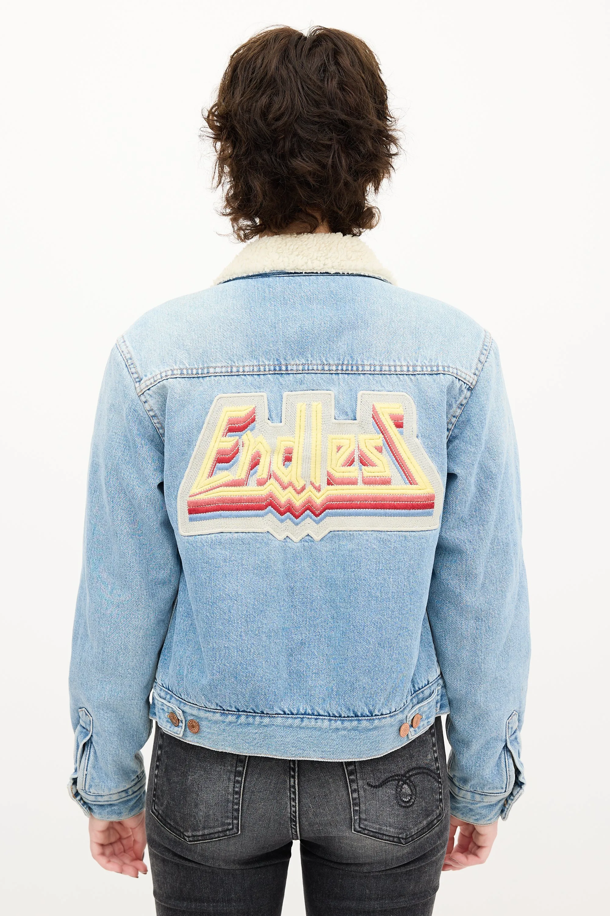 Light Wash Denim & Sherpa Jacket