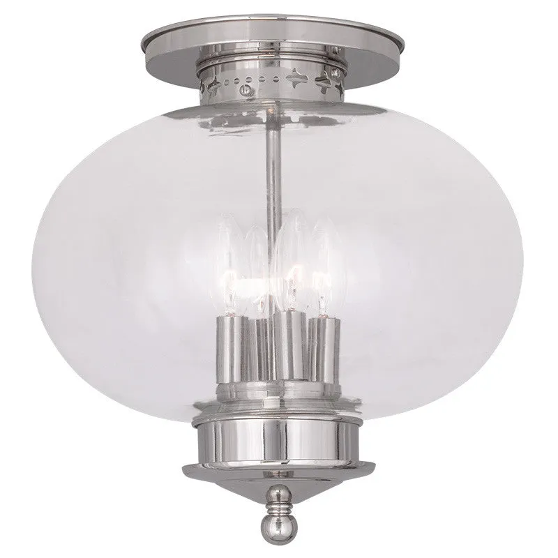 Livex Harbor 4 Light Polished Nickel Ceiling Mount - C185-5039-35