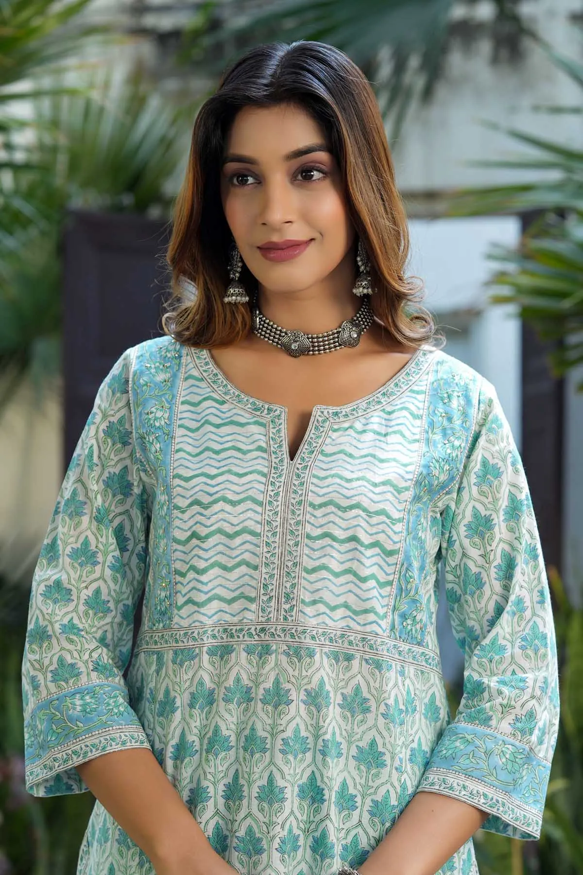 Long Length Kurta In Astringent Green Color