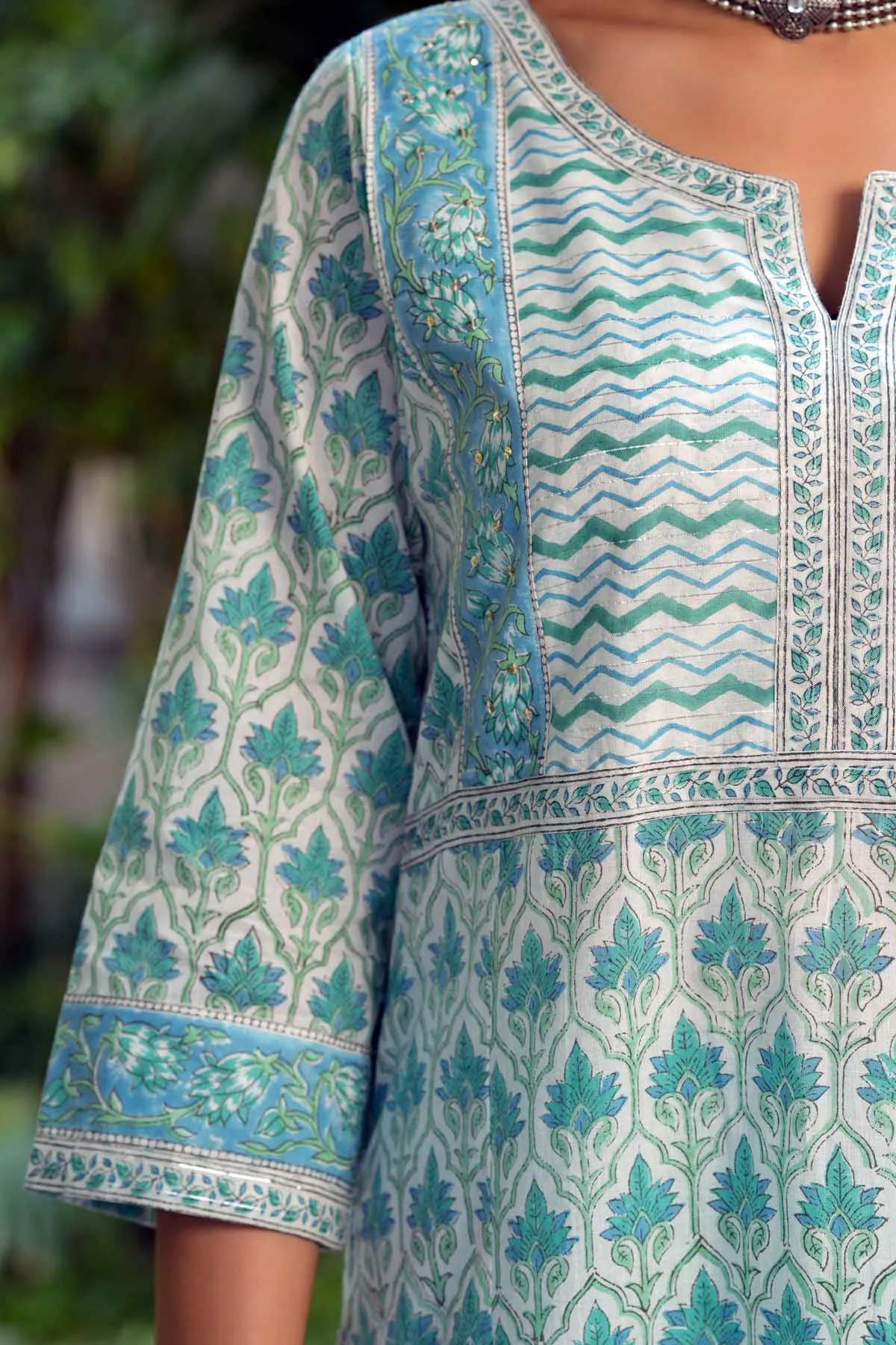 Long Length Kurta In Astringent Green Color