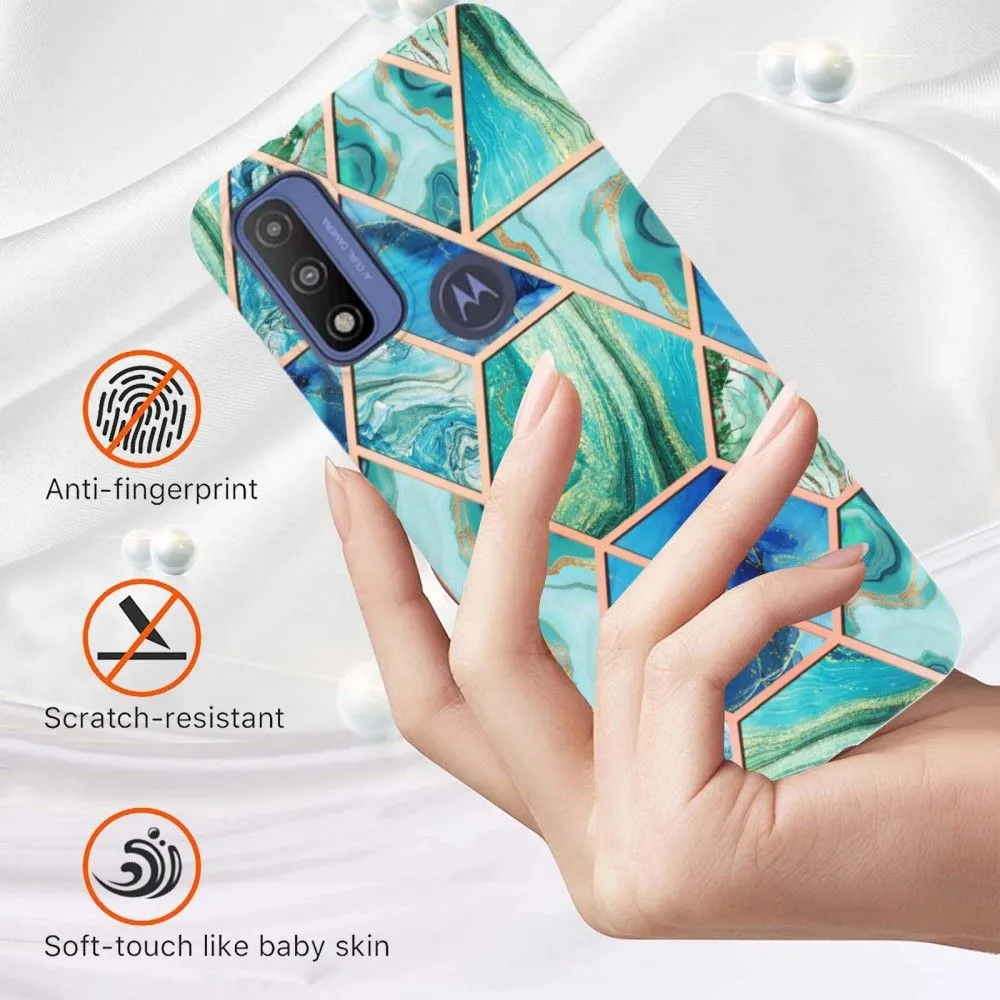 Marble Motorola G Pure case - Green