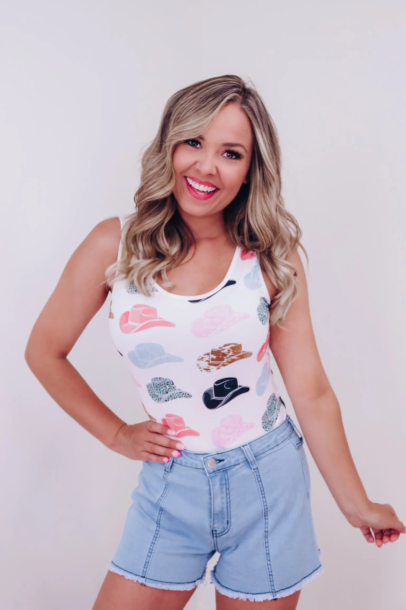Memphis Cowboy Hat Bodysuit - White