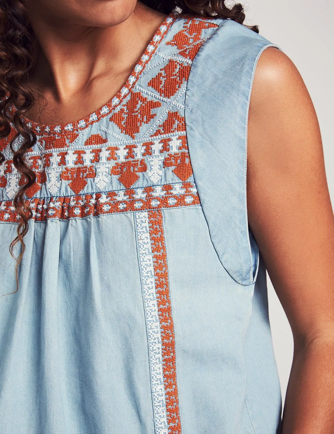 Molina Top in Chambray