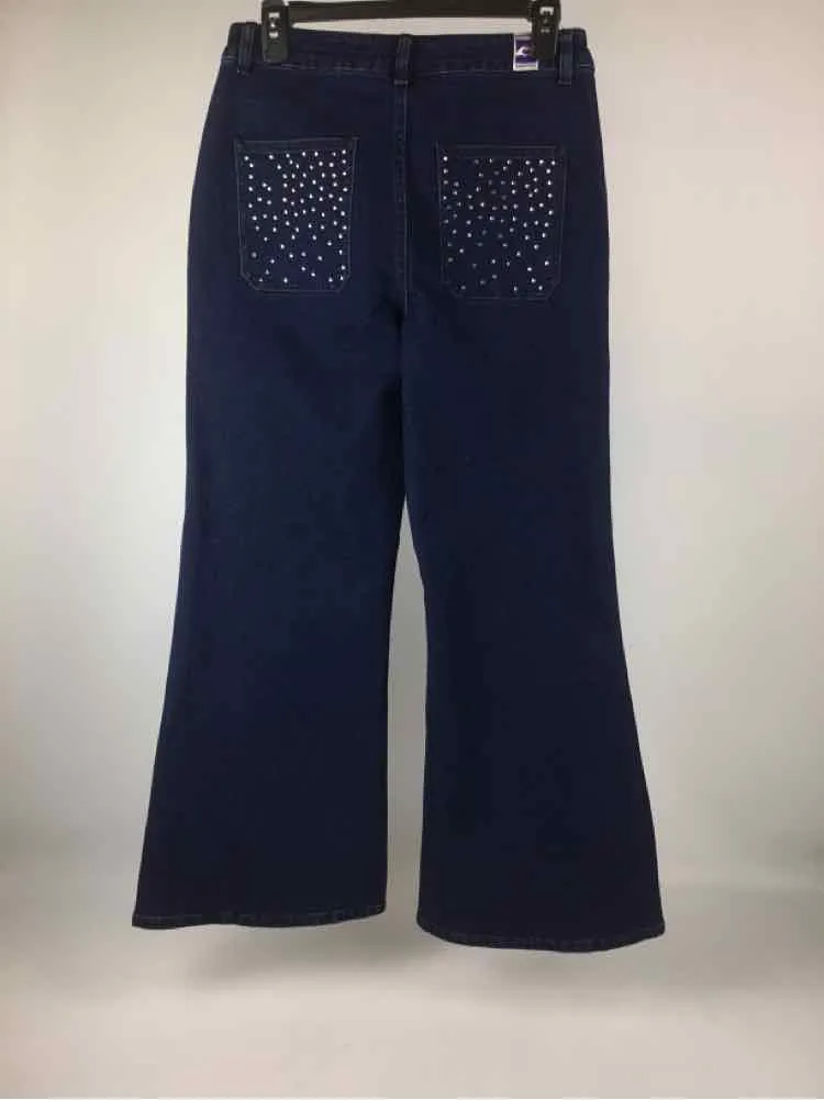 Molly Bracken Women Size S/M Denim/Silver Bell Bottom Jeans