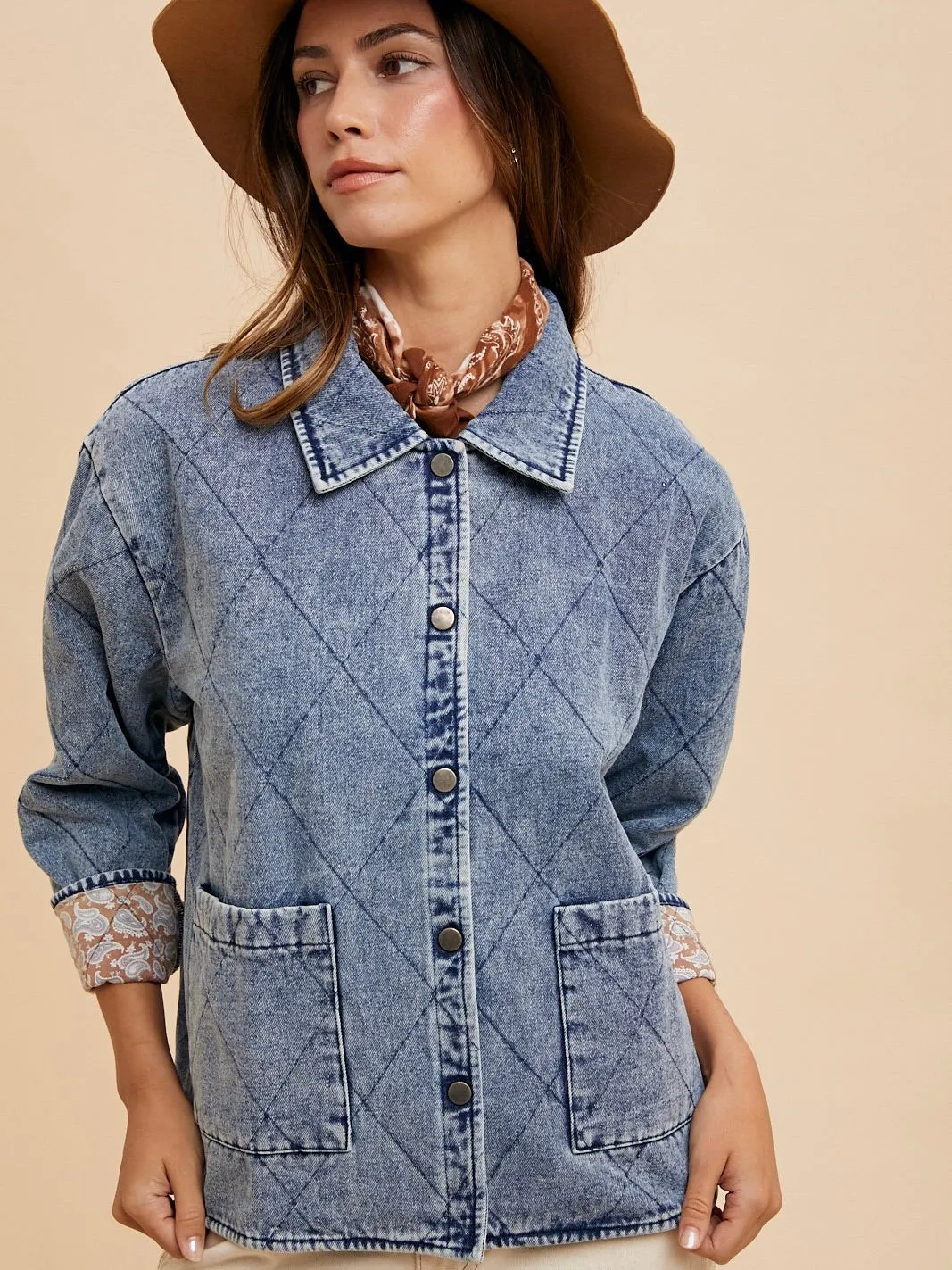 Quilted Padding Denim Jacket