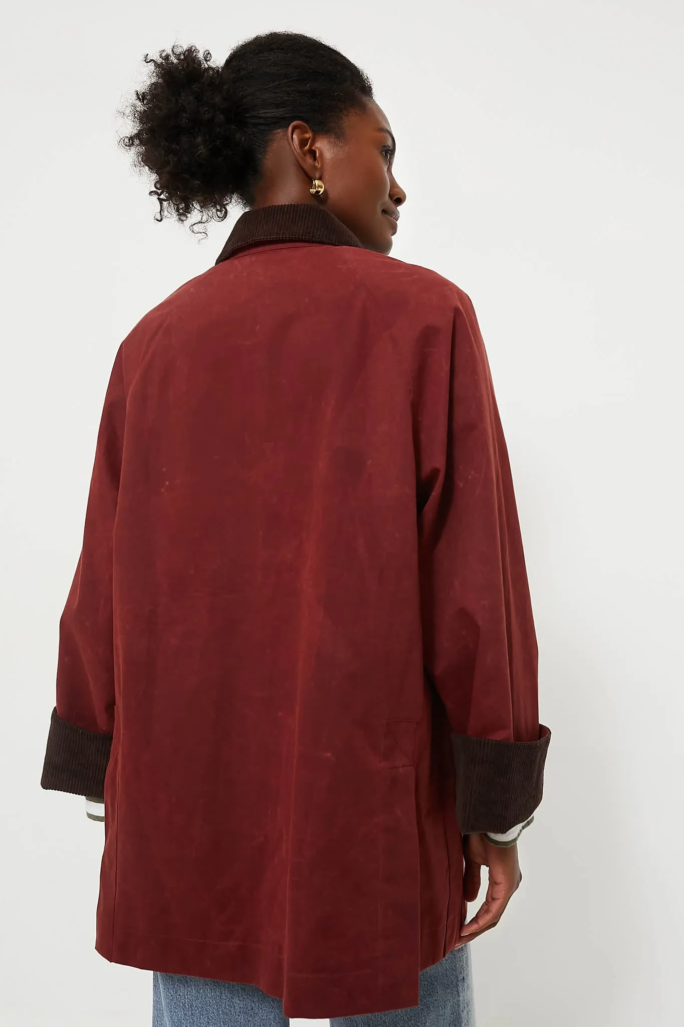 Red Chiltern Street Jacket In Waxed Cotton