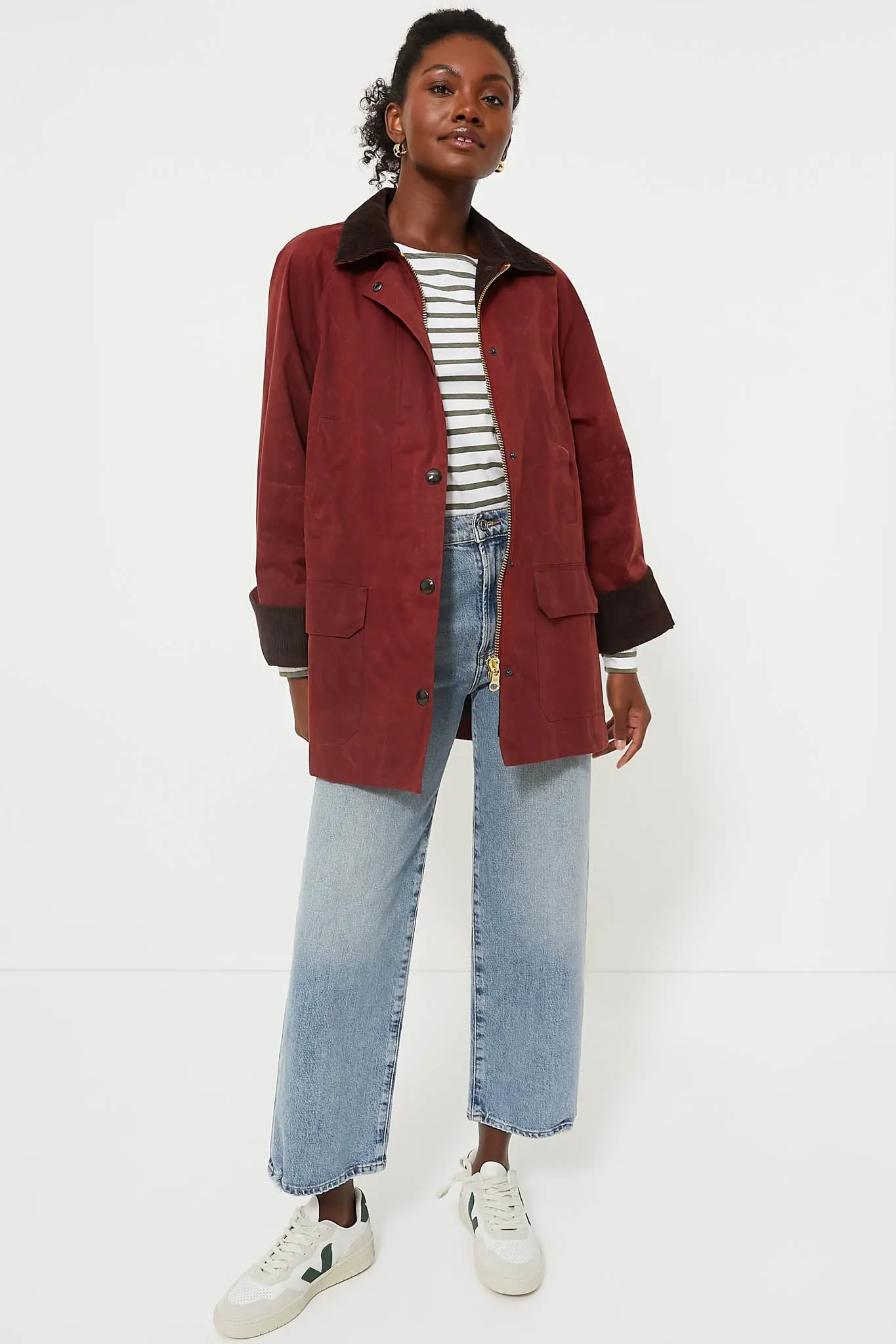 Red Chiltern Street Jacket In Waxed Cotton