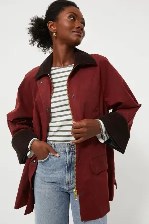 Red Chiltern Street Jacket In Waxed Cotton