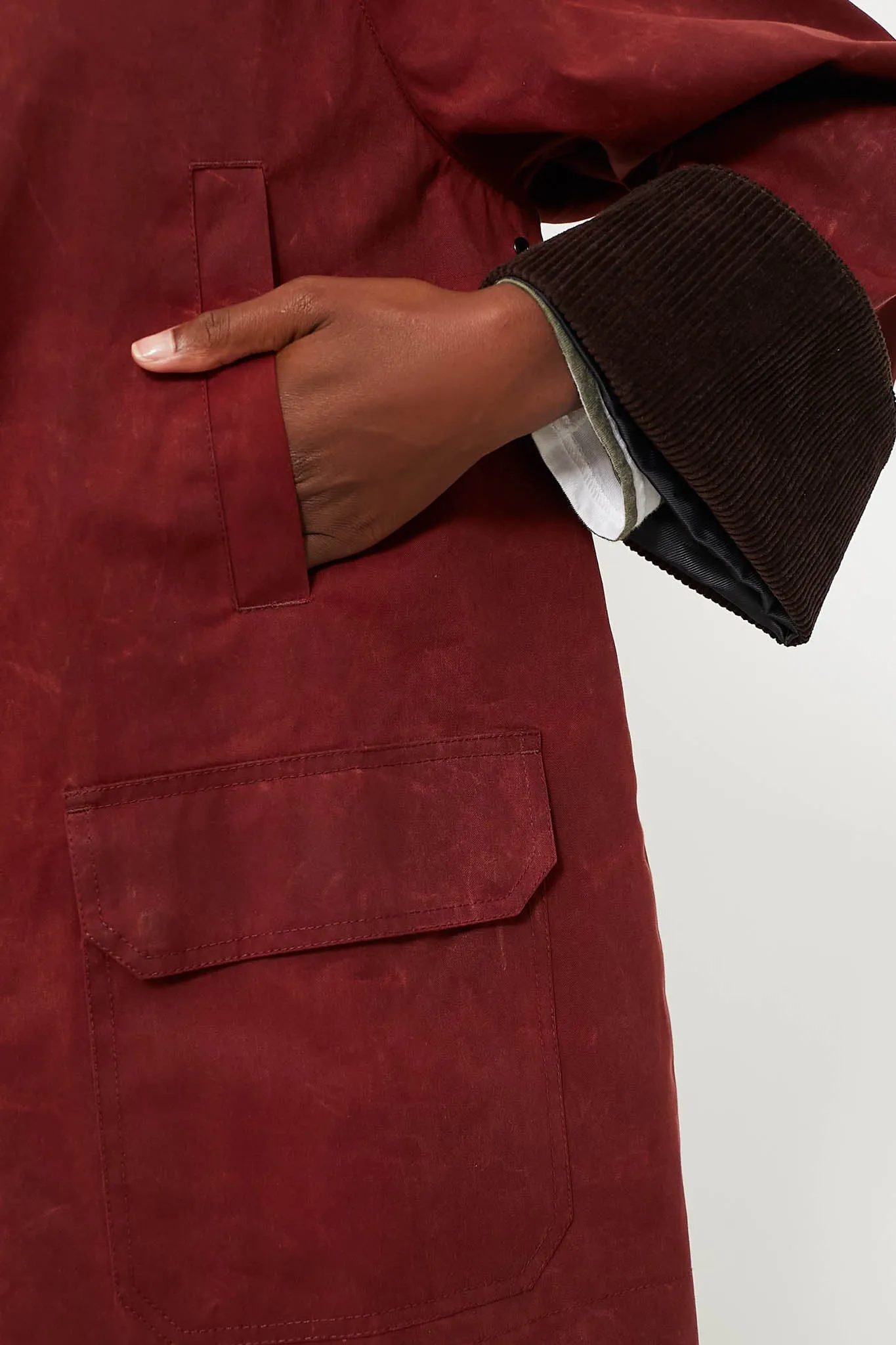 Red Chiltern Street Jacket In Waxed Cotton