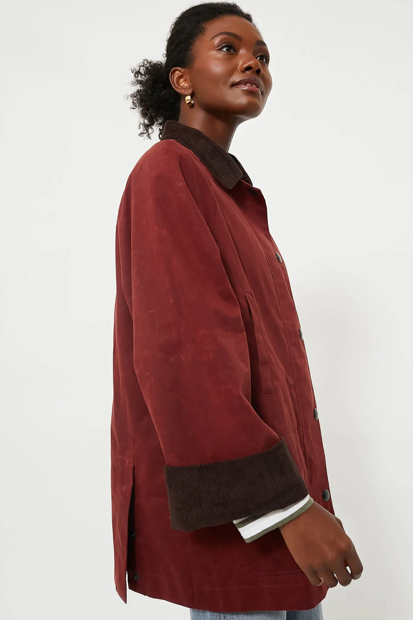 Red Chiltern Street Jacket In Waxed Cotton